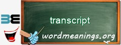 WordMeaning blackboard for transcript